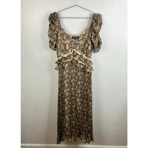 En Saison Daphne Floral Midi Dress Size XS Ruffle Cottagecore Wood Fairy Boho